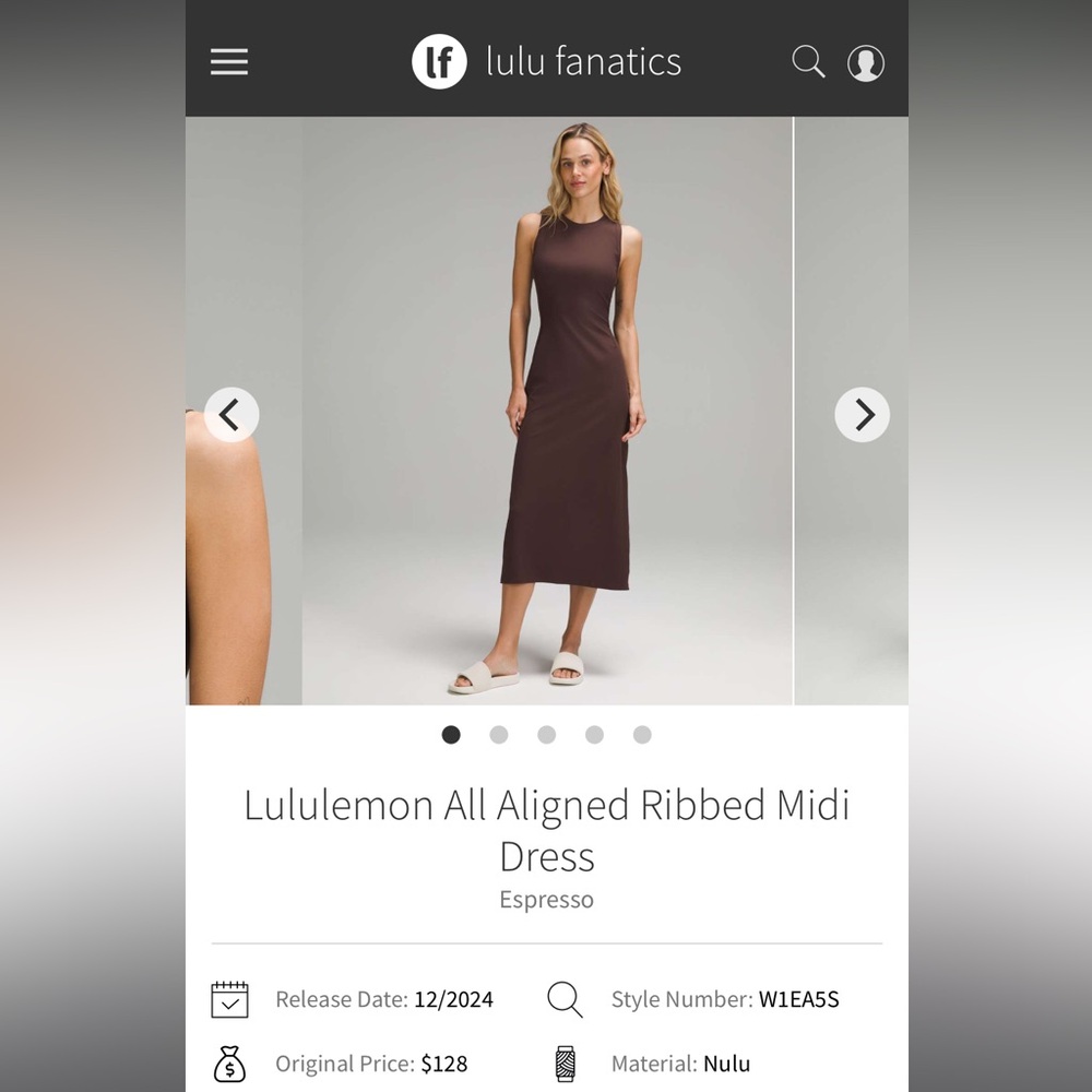 Lululemon All Aligned Ribbed Midi Dress